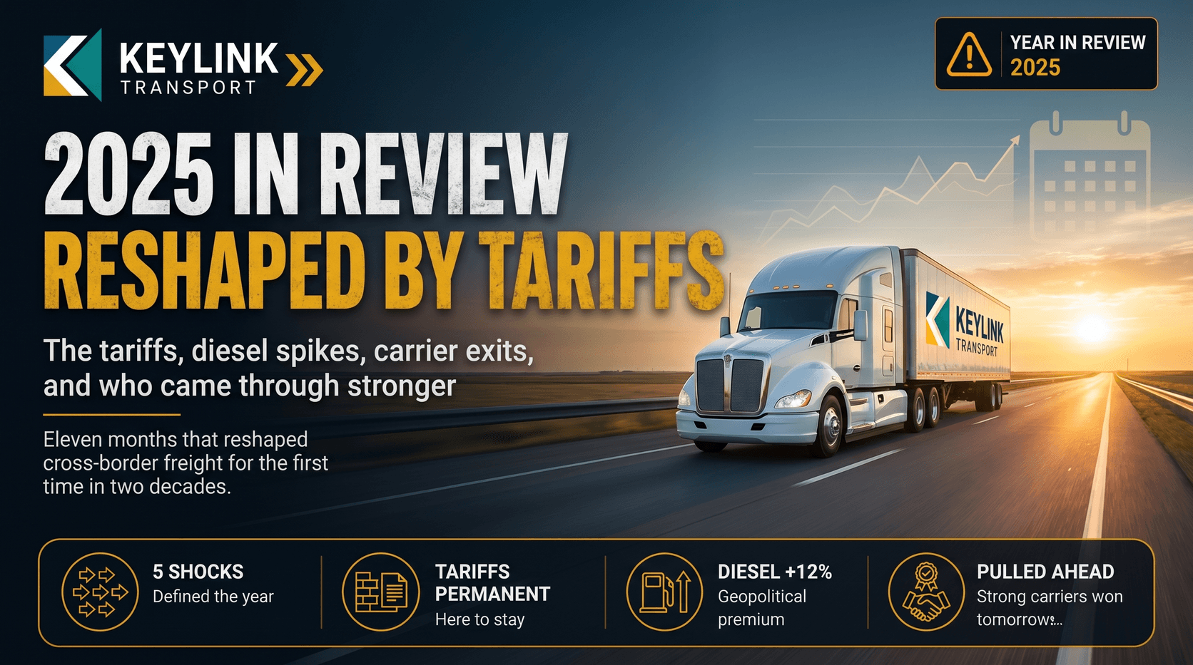 Long-haul freight truck on a Canadian highway representing the 2025 trucking year