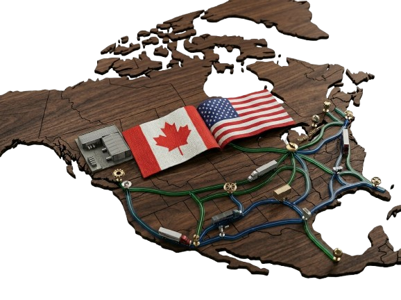 Dedicated freight corridor routes across Canada and USA