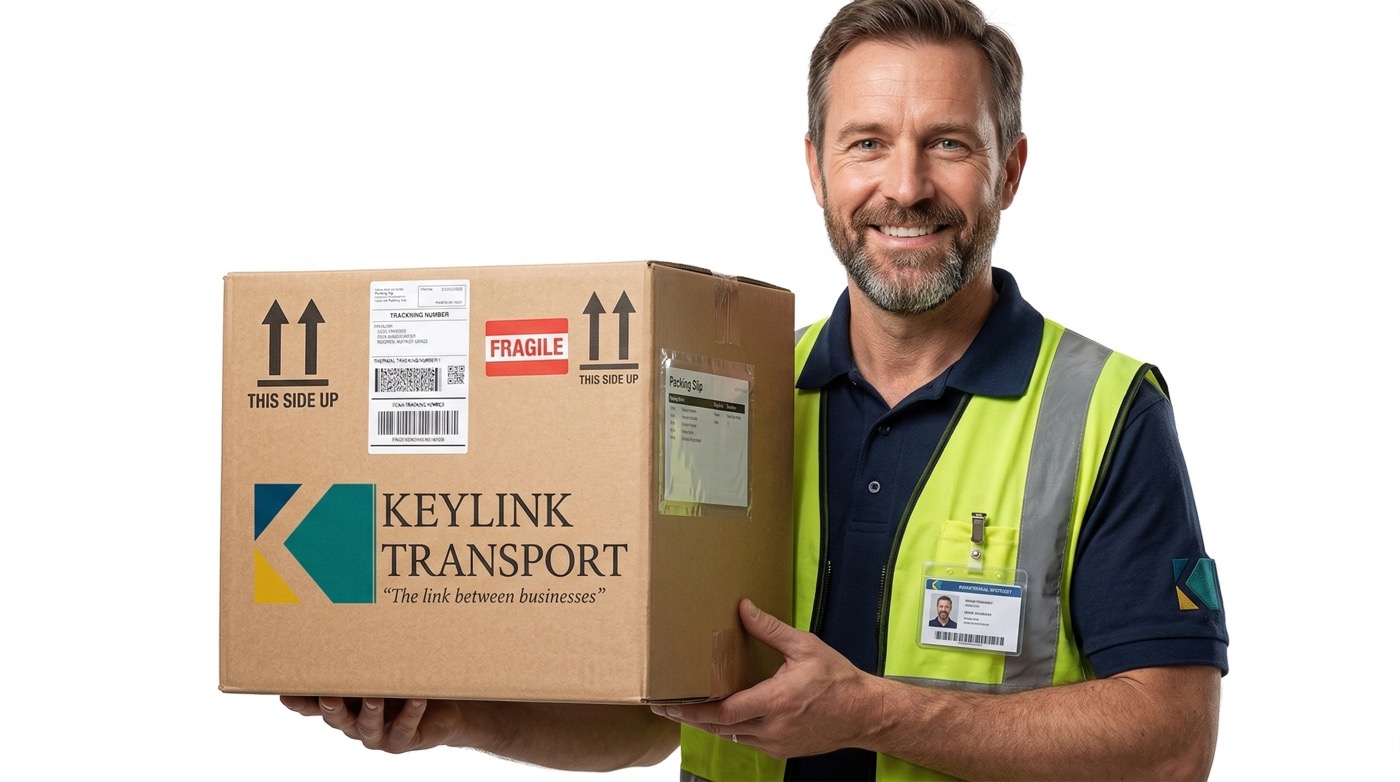 Keylink Transport worker with package